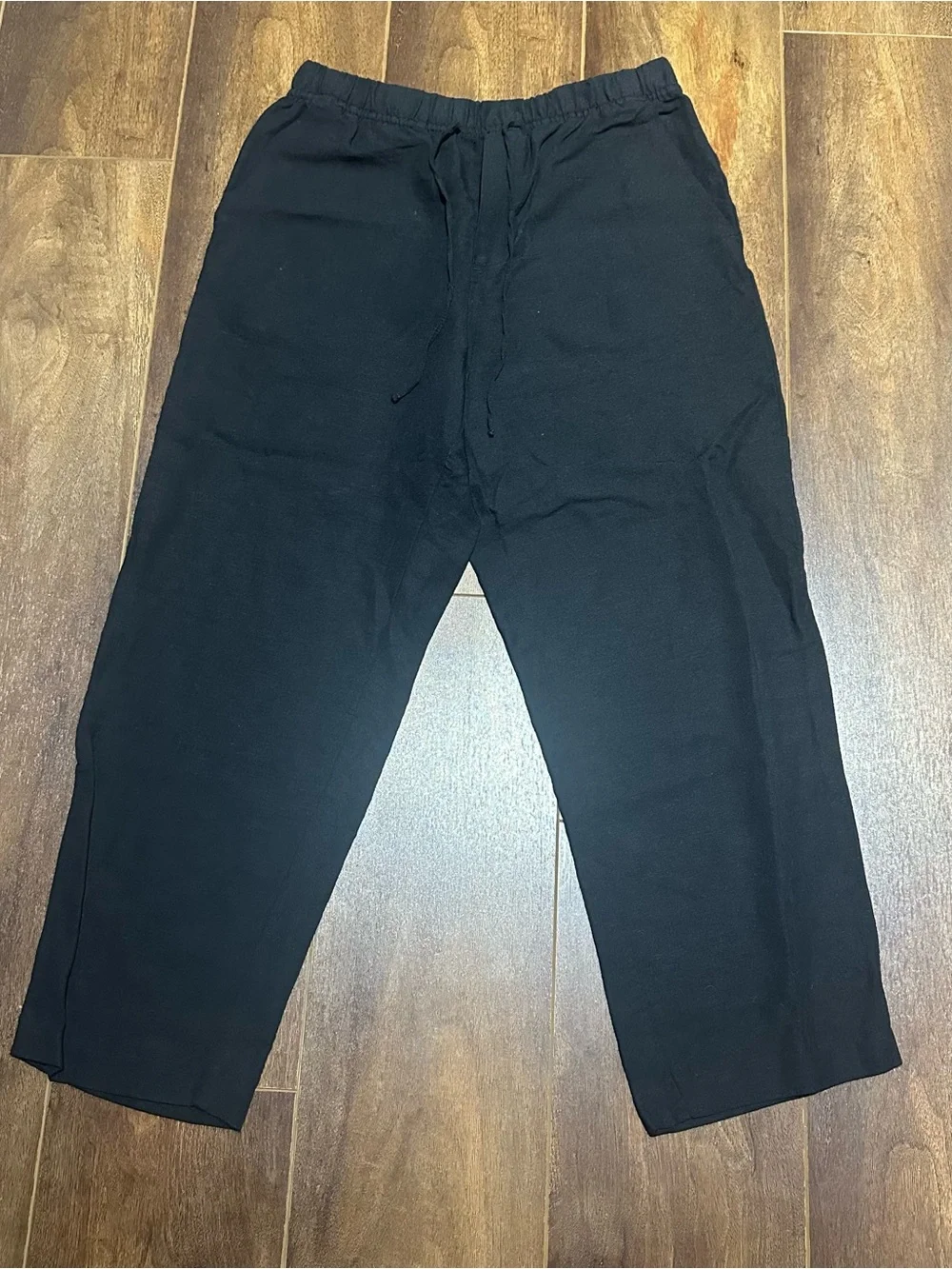 H&M Black Crop Linen Pants - Size Small
